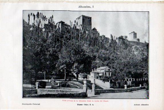LAMINA V50523: Vista de la Alhambra desde la cuesta del Chapiz