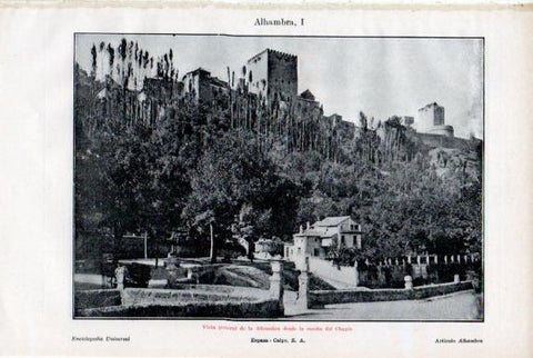 LAMINA V50523: Vista de la Alhambra desde la cuesta del Chapiz
