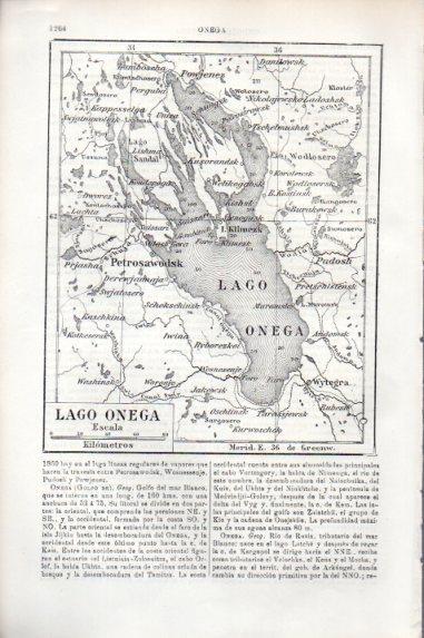 LAMINA V50455: Mapa del Lago Onega, Rusia