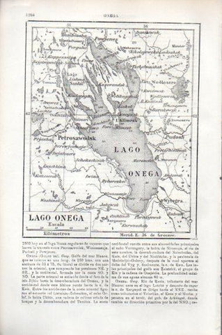 LAMINA V50455: Mapa del Lago Onega, Rusia