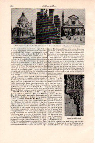 LAMINA V50492: Aletas en Santa Maria Salute Venecia y Santa Maria Novella Florencia