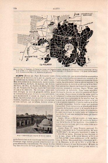LAMINA V50487: Plano de Alepo y mezquita de Zacarias, Siria
