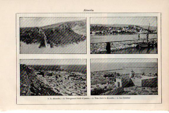 LAMINA V50633: La Alcazaba, puerto y San Cristobal en Almeria