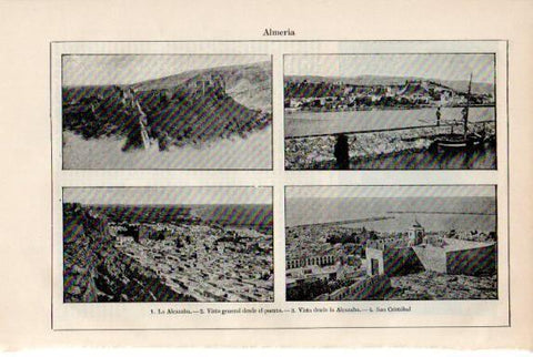 LAMINA V50633: La Alcazaba, puerto y San Cristobal en Almeria
