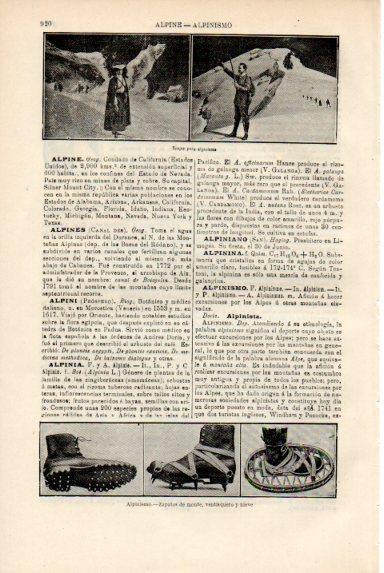 LAMINA V50647: Alpinismo zapatos de monte, ventisquero y nieve