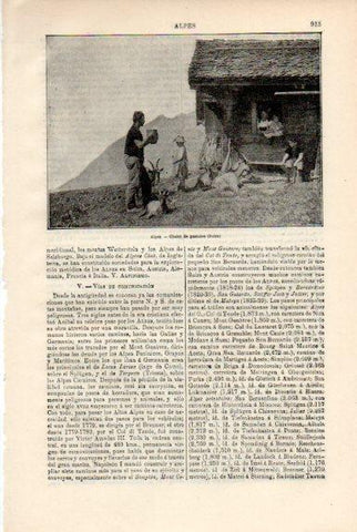 LAMINA V50646: Chalet de pastores en Los Alpes 