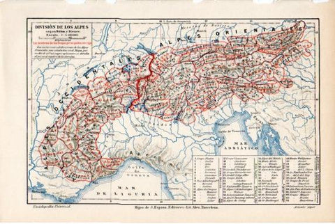 LAMINA V50645: Mapa de la division de Los Alpes