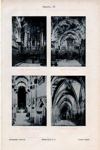 LAMINA V50577: Interiores de la Catedral de Oporto, Portugal
