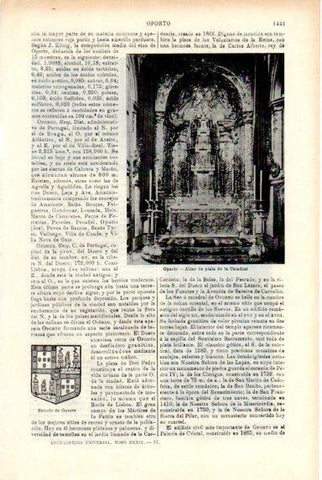 LAMINA V50574: Altar de la catedral de Oporto, Portugal