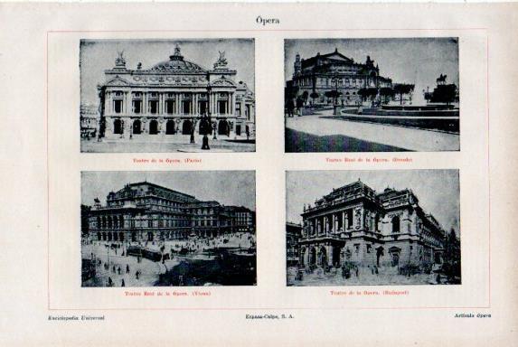 LAMINA V50566: Opera de Paris, Dresde, Viena y Budapest