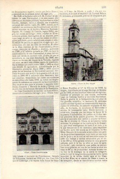 LAMINA V50564: Torre de San Miguel y Ayuntamiento de Oñate, Guipuzcoa