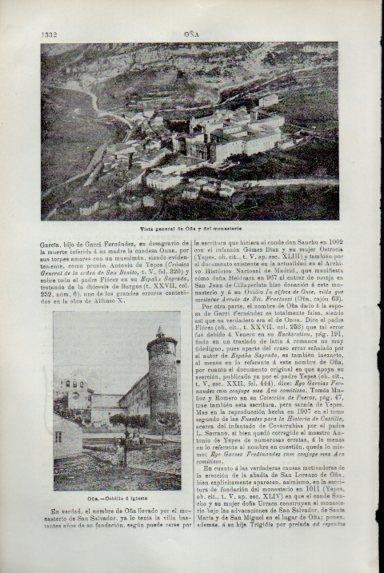 LAMINA V50561: Vista general y Monasterio de Oña, Burgos