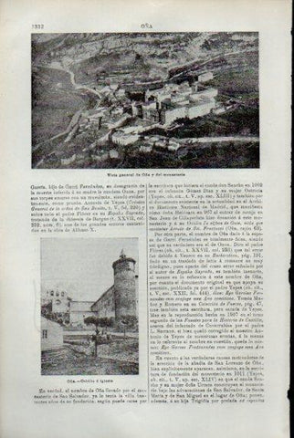 LAMINA V50561: Vista general y Monasterio de Oña, Burgos