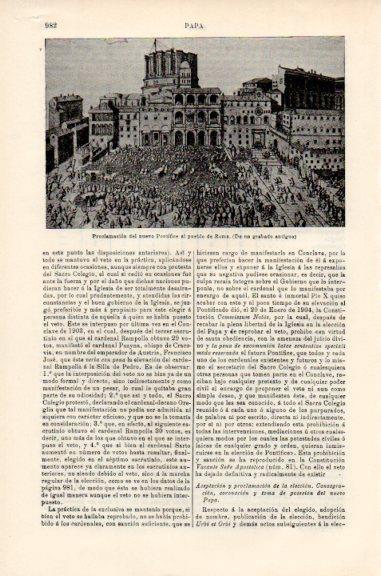 LAMINA V51202: Grabado proclamacion del nuevo Pontifice