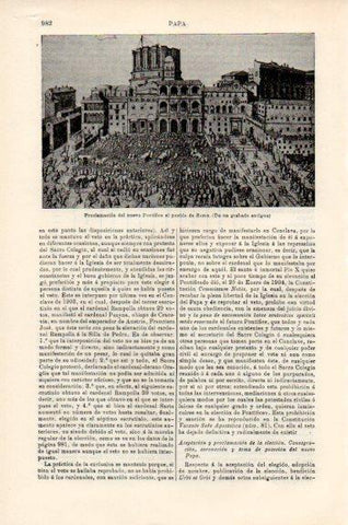 LAMINA V51202: Grabado proclamacion del nuevo Pontifice