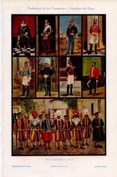 LAMINA V51199: Uniformes de los Camareros y Guardias del Papa