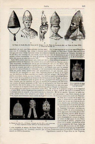 LAMINA V51193: Tipos de tiaras papales