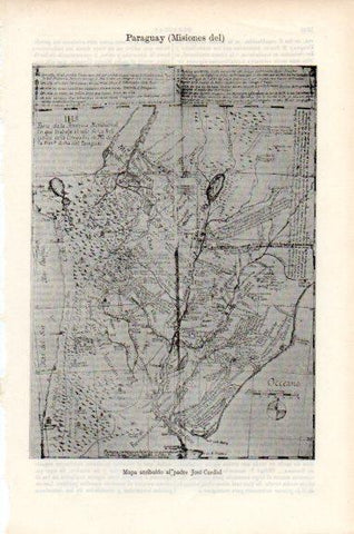LAMINA V51216: Mapa Misiones del Paraguay por padre Jose Cordiel