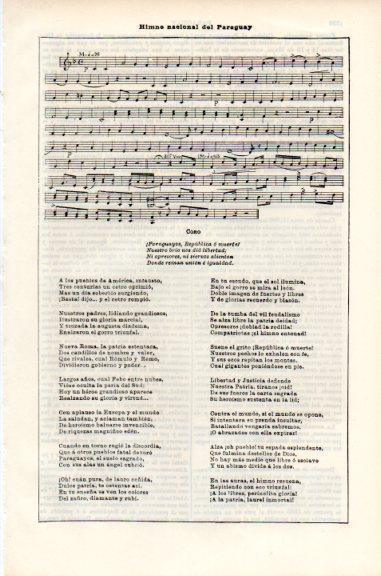 LAMINA V51215: Himno nacional de Paraguay