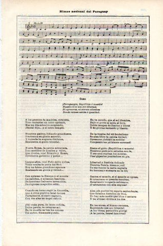 LAMINA V51215: Himno nacional de Paraguay