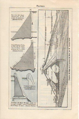 LAMINA V51180: Proyecto dique pantano del Ebro por M. Lorenzo Pardo