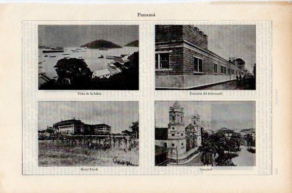 LAMINA V51164: Ferrocarril, hotel Tivoli y Catedral de Panama