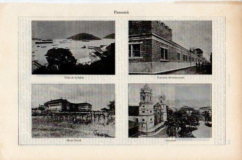 LAMINA V51164: Ferrocarril, hotel Tivoli y Catedral de Panama