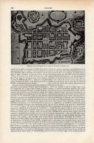 LAMINA V51163: Plano y escudo de ciudad de Panama siglo XVII