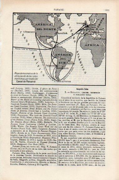 LAMINA V51157: Mapa rutas maritimas atravesando el Canal de Panama