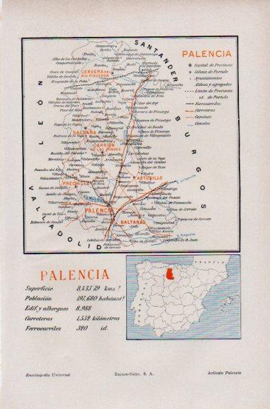 LAMINA V51155: Mapa de la provincia de Palencia