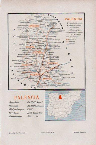 LAMINA V51155: Mapa de la provincia de Palencia