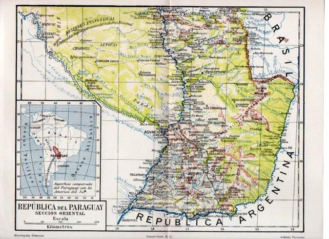 LAMINA V51318: Mapa de Paraguay seccion orientas