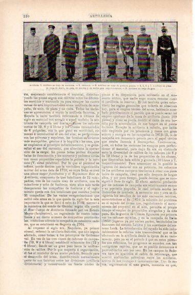 LAMINA V51304: Uniformes de artillero