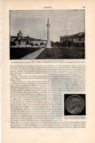 LAMINA V51258: Plaza y monumento de Ariosto en Ferrara