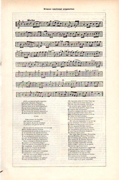 LAMINA V51246: Himno nacional de Argentina