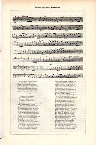 LAMINA V51246: Himno nacional de Argentina