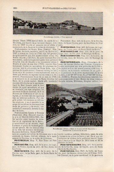LAMINA V50959: Vista y casa en que habito Napoleon en Portoferrajo, Italia