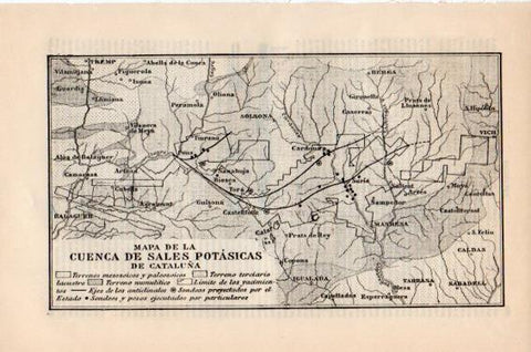 LAMINA V50993: Mapa Cuenca de sales potasicas de Cataluña