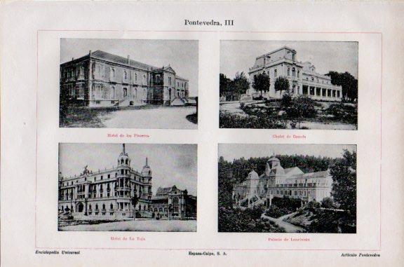 LAMINA V50895: Hoteles los Placeres y La Toja, Palacio de Lourinzan y Chalet Besada