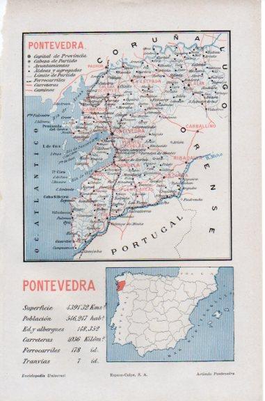 LAMINA V50891: Mapa de la provincia de Pontevedra