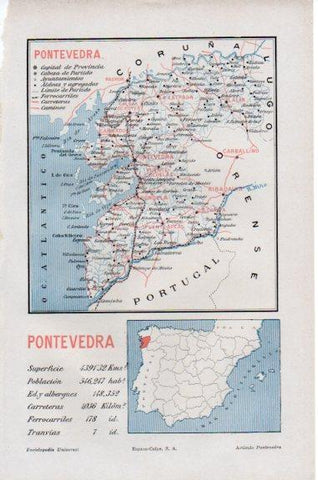 LAMINA V50891: Mapa de la provincia de Pontevedra