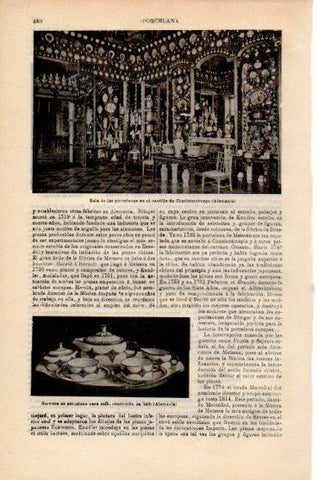 LAMINA V50917: Sala de porcelanas en castilo de Charlotemburgo, Alemania