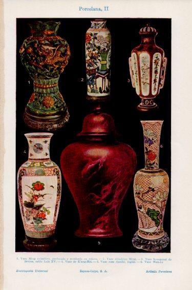 LAMINA V50925: Vasos de porcelana