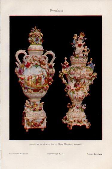 LAMINA V50924: Jarrones de Sevres, Museo Municipal de Barcelona