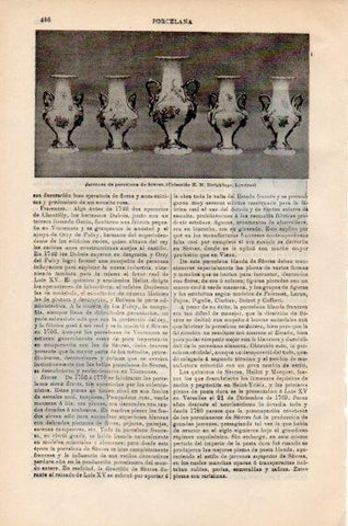 LAMINA V50920: Jarrones de porcelana de Sevres