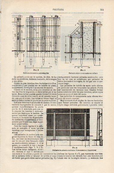 LAMINA V51089: Tipos de palizada