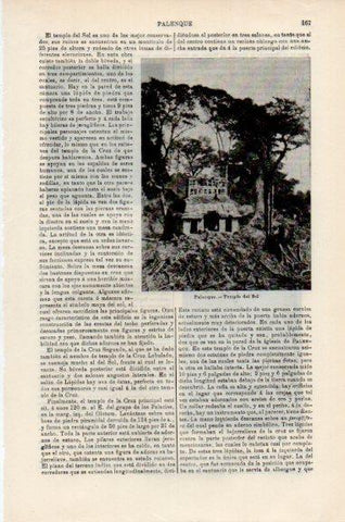 LAMINA V51076: Templo del Sol en Palenque, Mejico