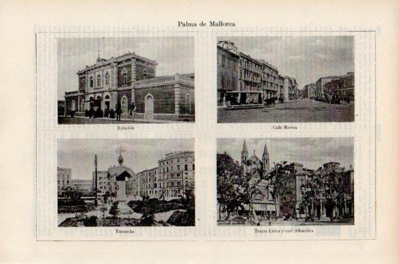 LAMINA V51094: Estacion, calle Marina y Teatro Lirico en Palma de Mallorca