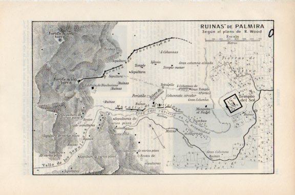 LAMINA V51116: Mapa ruinas de Palmira, Siria