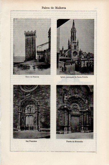 LAMINA V51096: Torre de Pelaires e iglesia de Santa Eulalia, Palma 